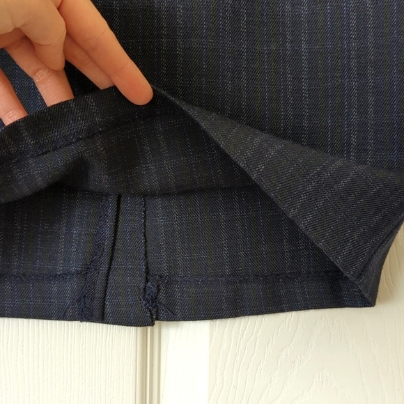 Diane K. 80's Vintage Preppy Plaid High Waisted A-Line Mini Skirt Navy Green 5 - Picture 5 of 14